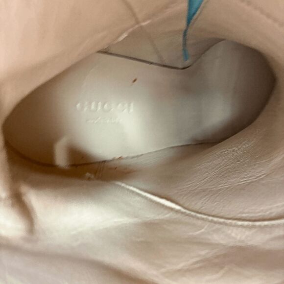 Gucci Aquamarine Teal Angel Feline Head Platform Knee High Zip Up Boot EU 36.5 - Picture 13 of 14